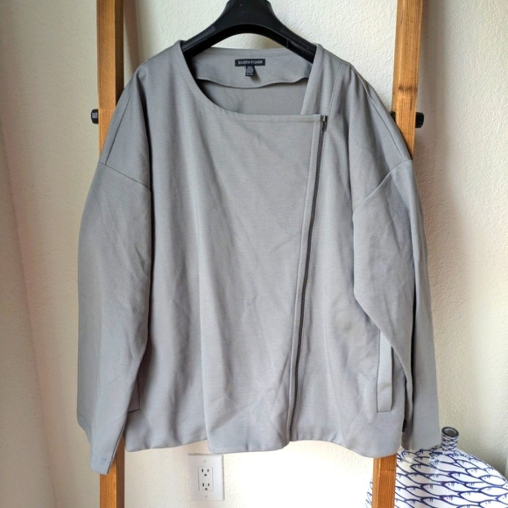 Eileen Fisher Women's Light Gray Jacket - Size XL